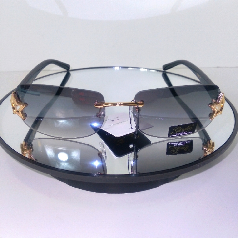 Black Gold Star Square Sunglasses